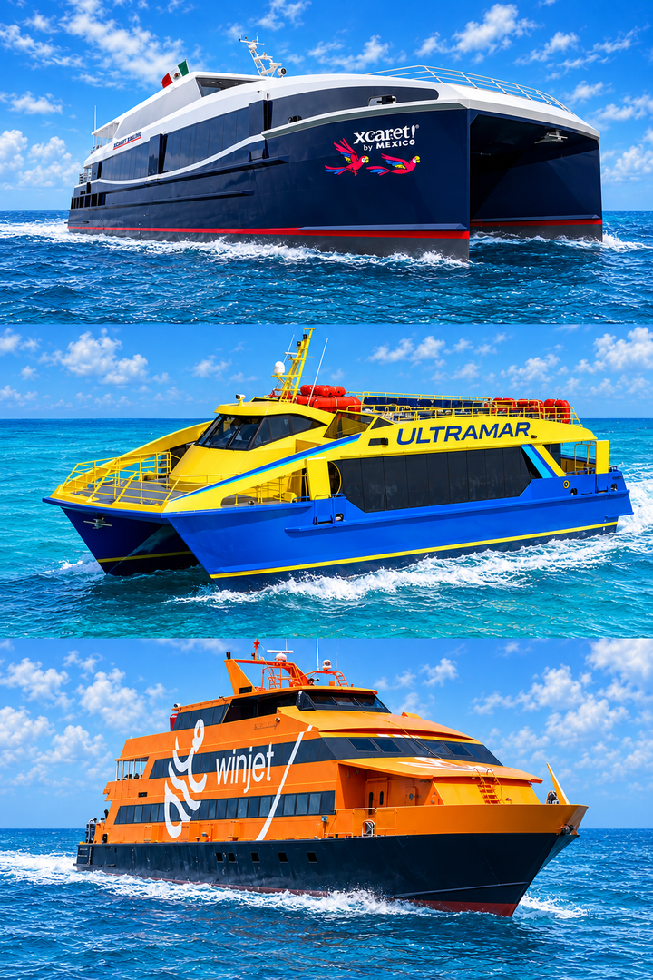 Ferry Playa del Carmen a Cozumel | Xcaret, Ultramar y Winjet