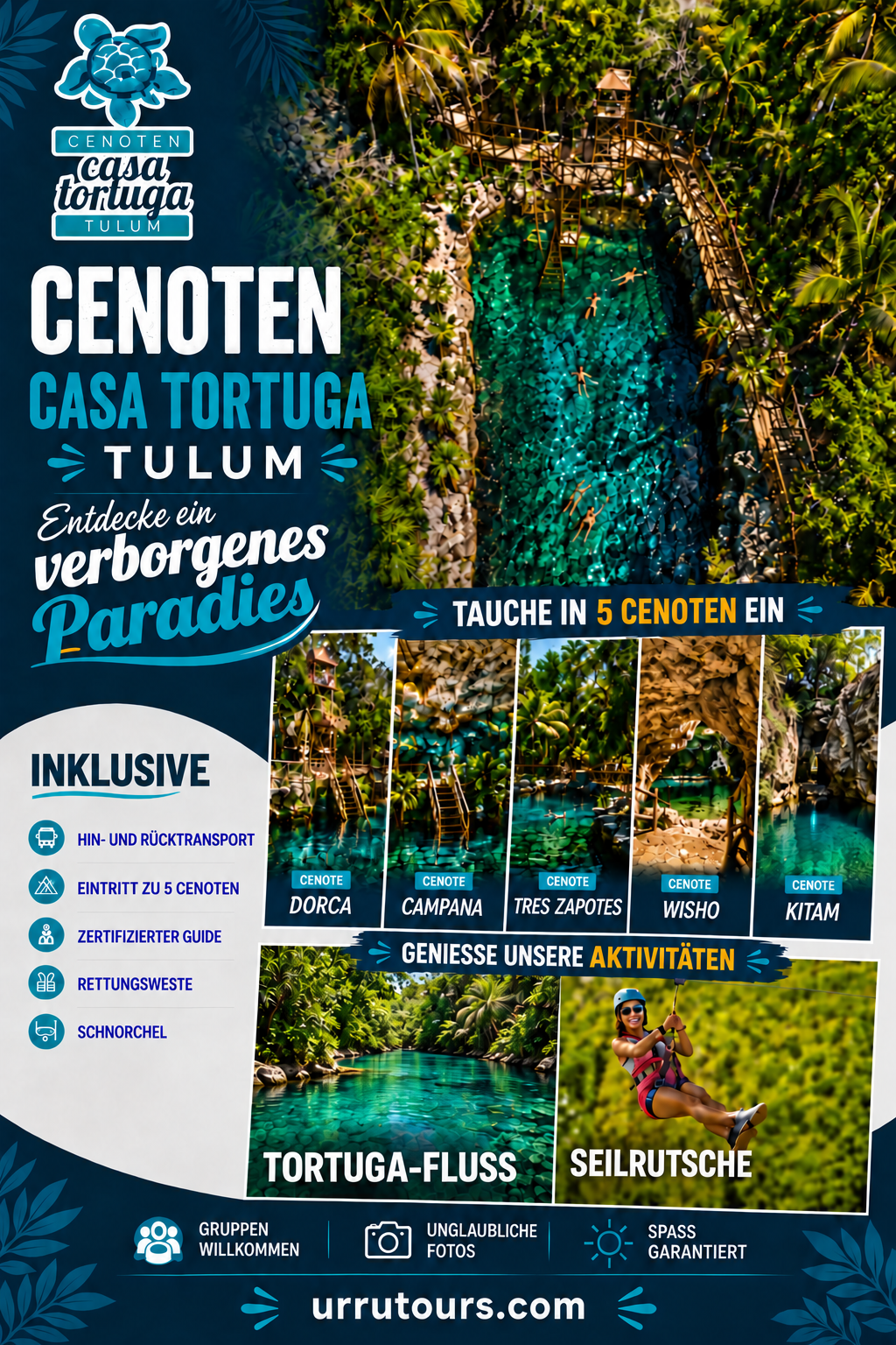 Cenotes Casa Tortuga Broschüre Deutsch