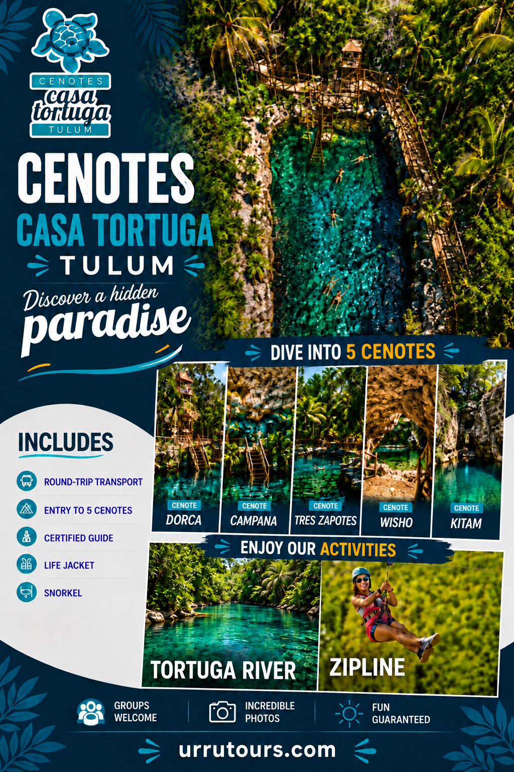 Cenotes Casa Tortuga brochure English