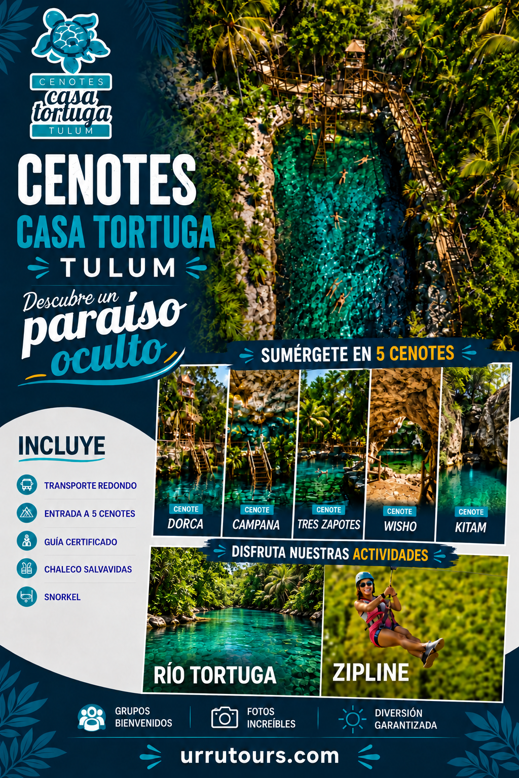 Cenotes Casa Tortuga brochure español