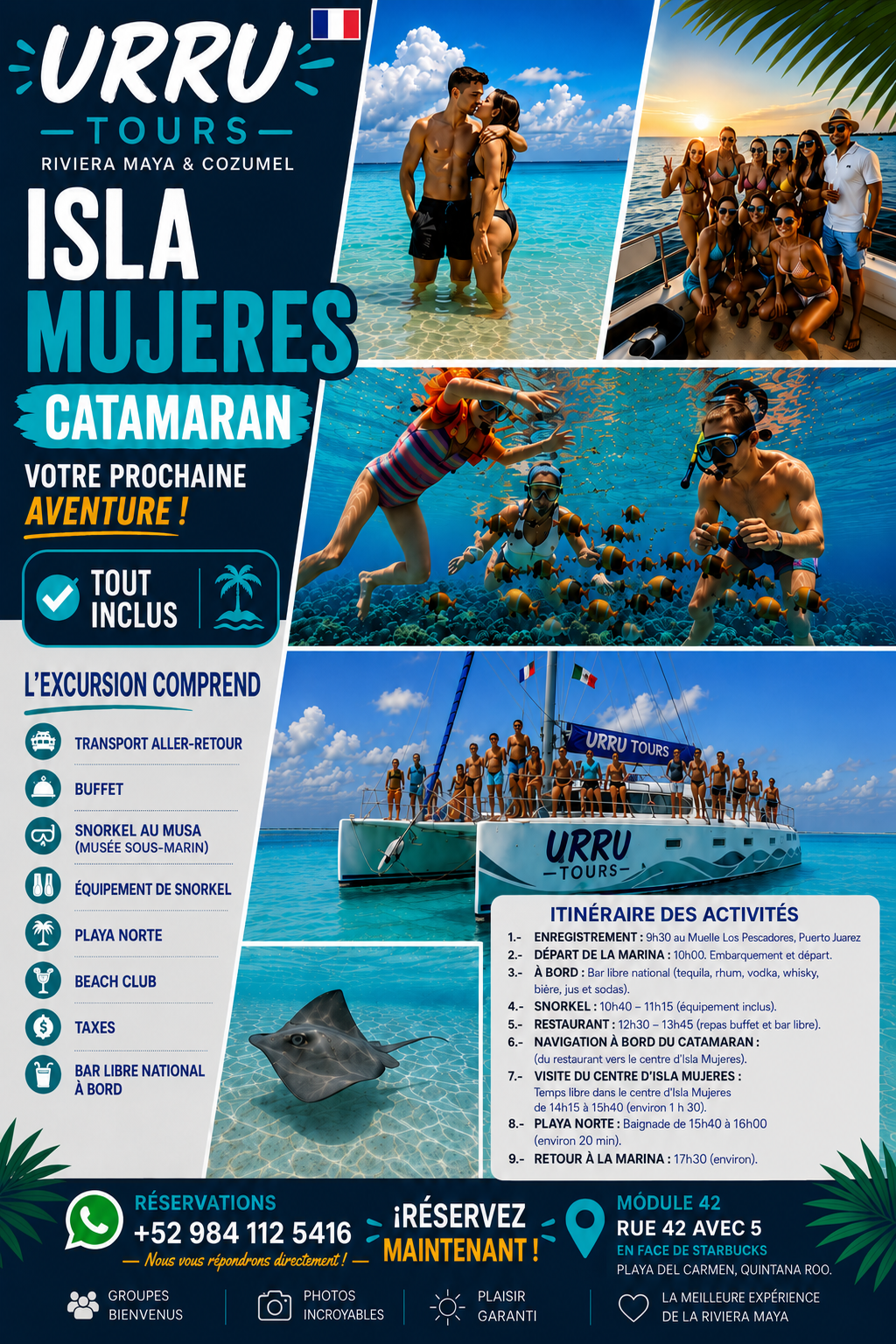 Isla Mujeres Catamarán Todo Incluido | URRU Tours
