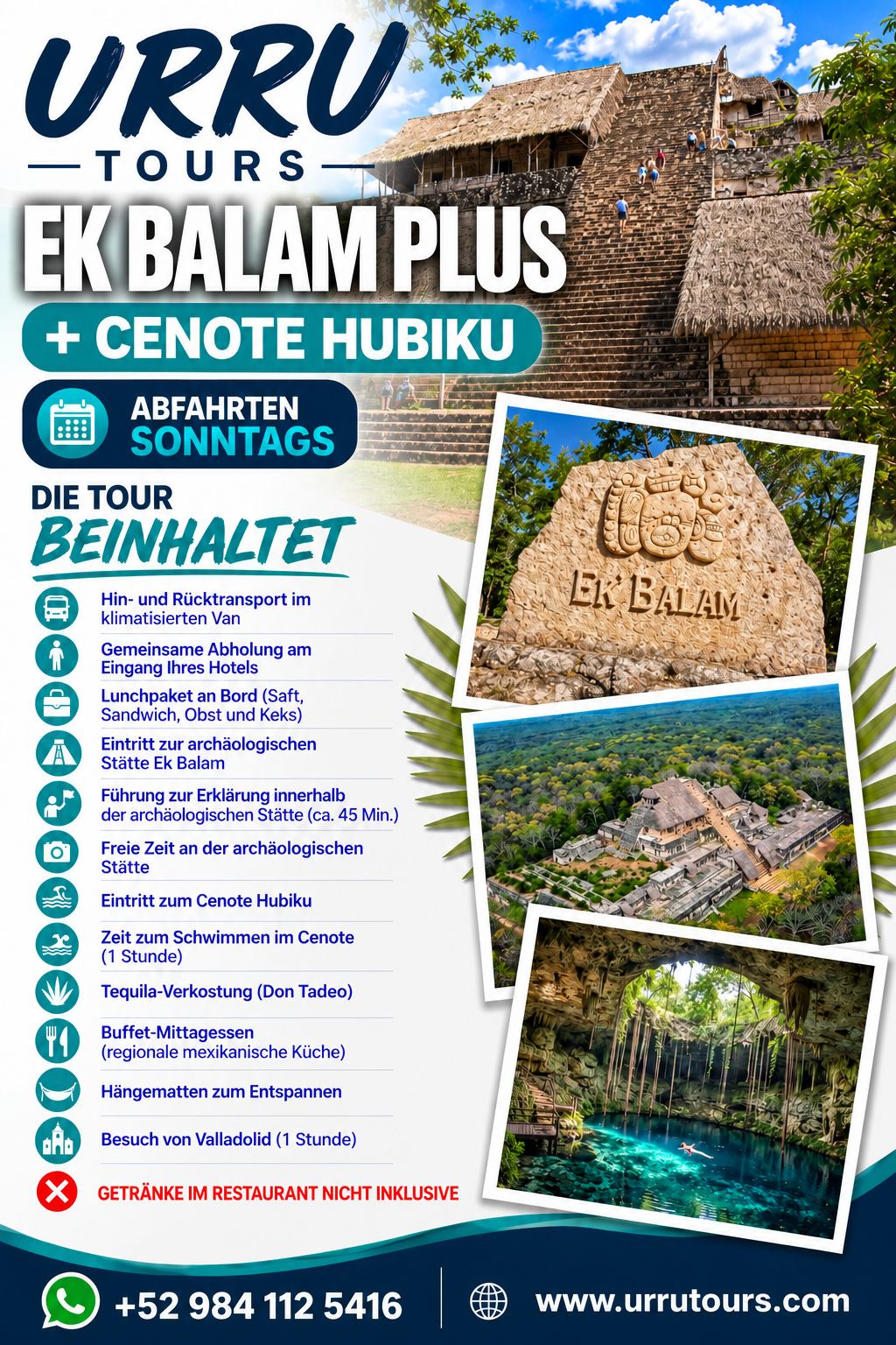 Ek Balam Plus + Cenote Hubiku