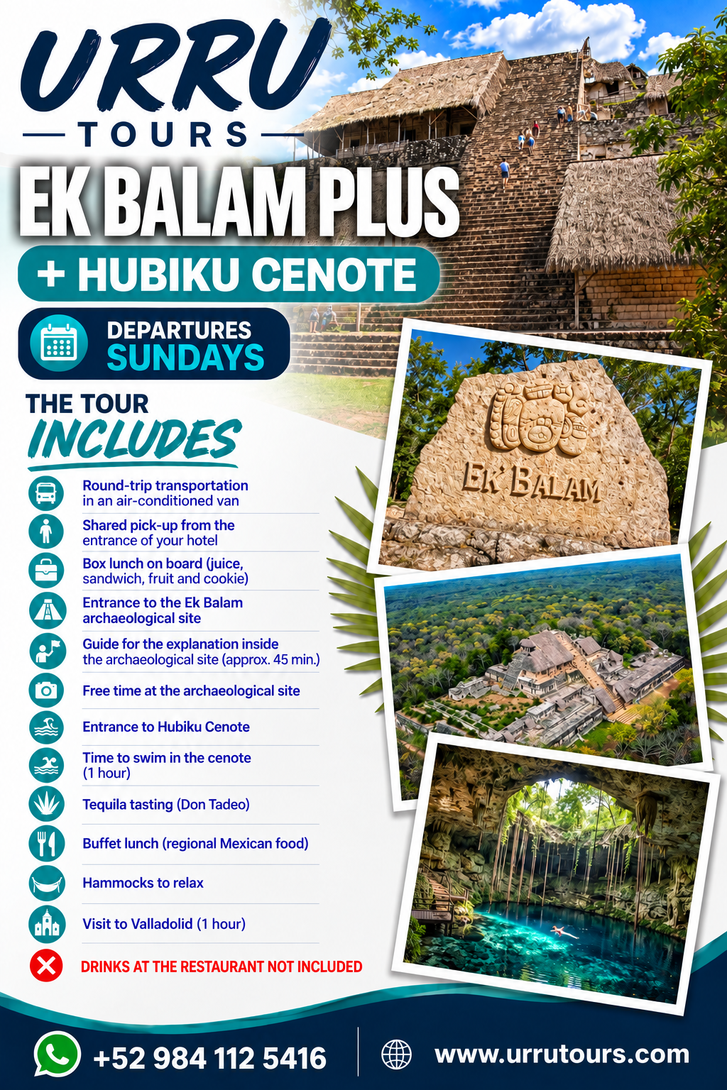 Ek Balam Plus + Cenote Hubiku