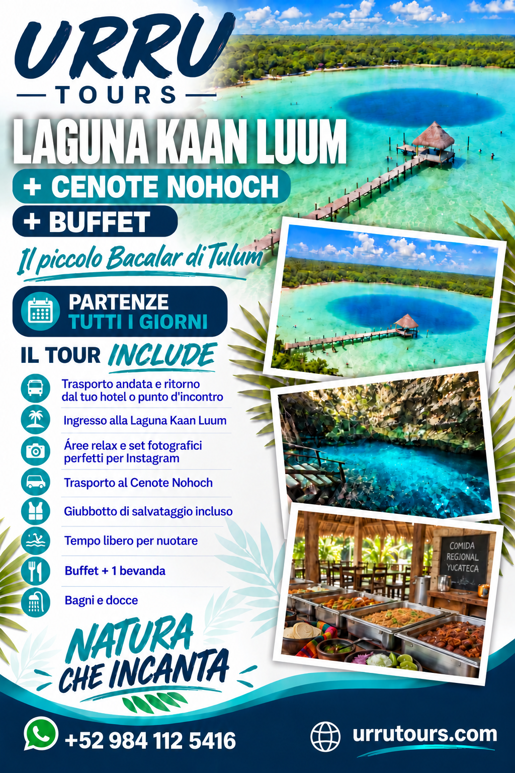Tour Laguna Kaan Luum + Cenote Nohoch dalla Riviera Maya