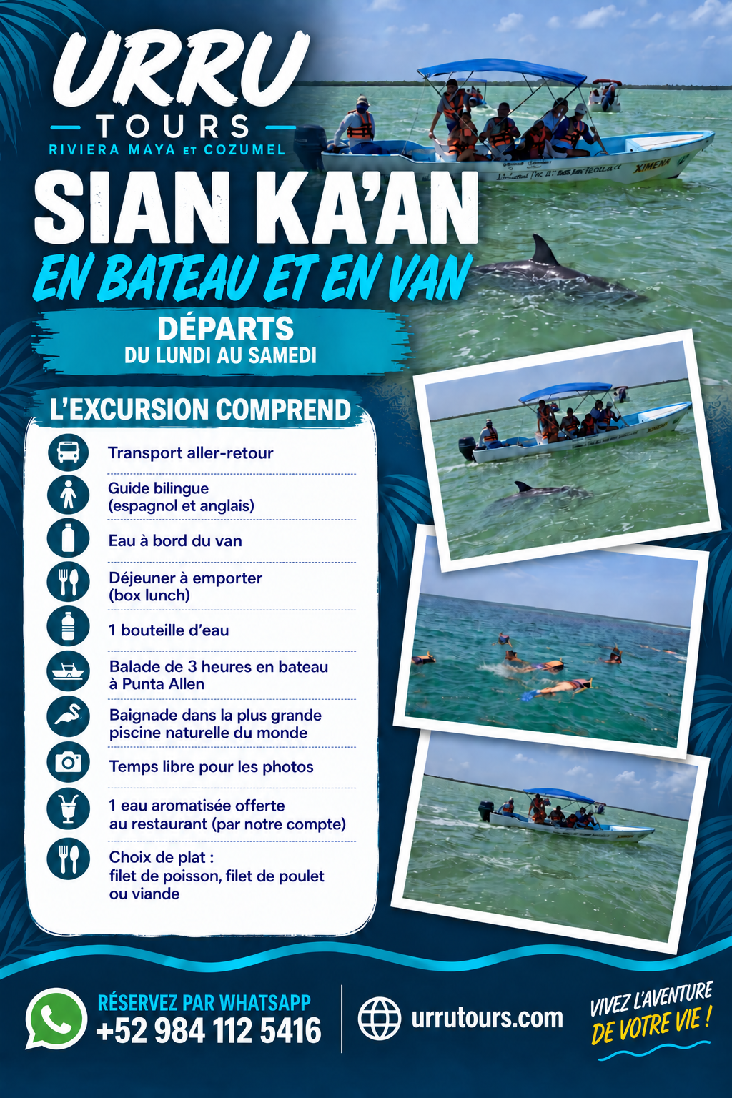Sian Ka'an et Punta Allen : bateau et minibus