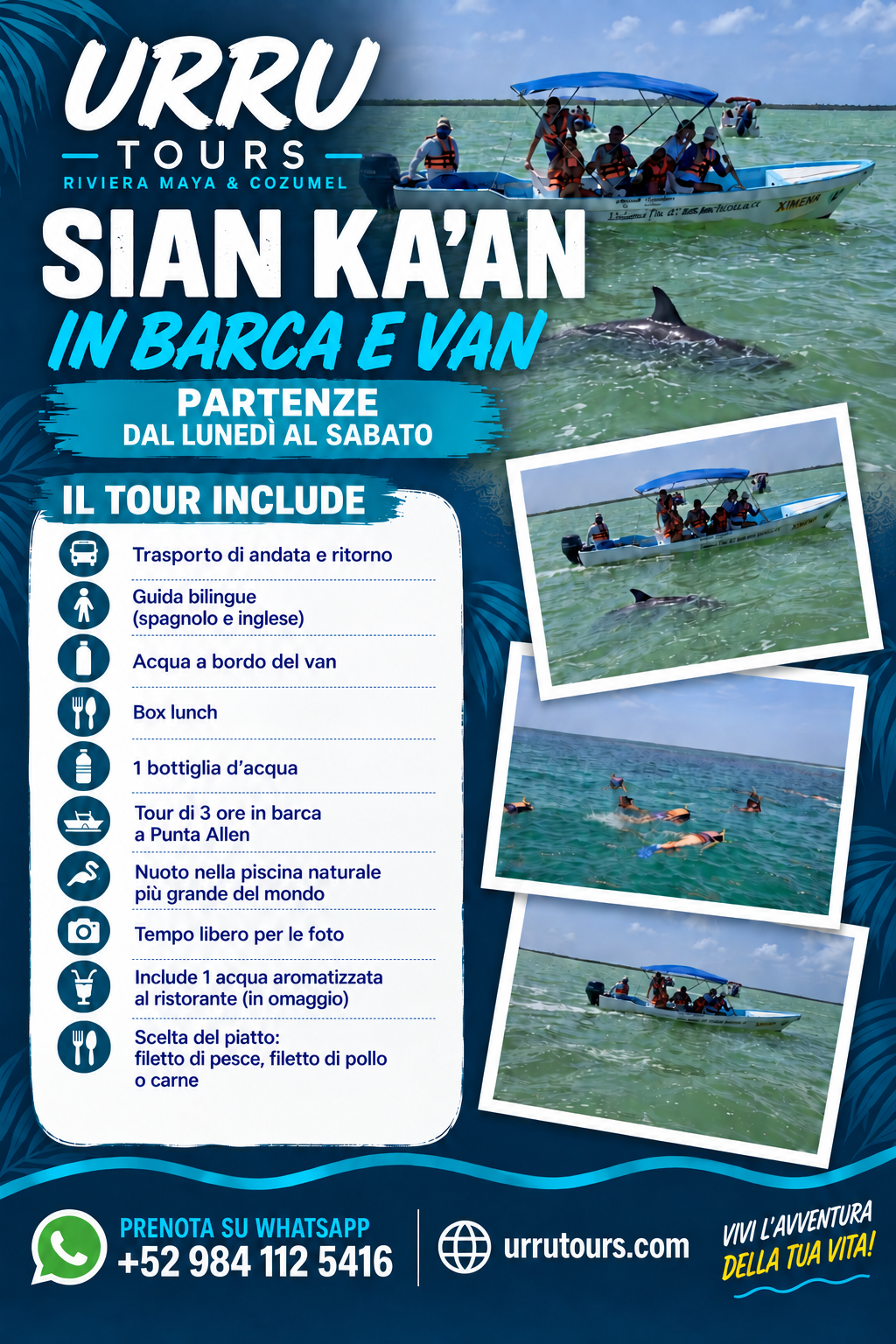 Sian Ka'an e Punta Allen: tour in barca e van