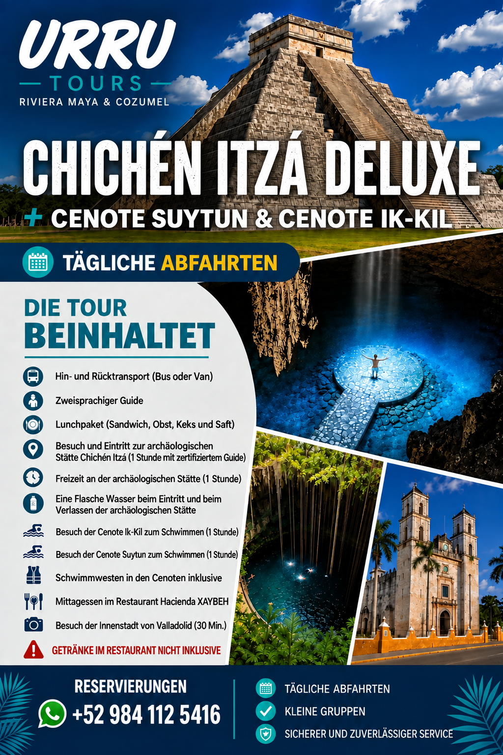 Chichén Itzá Deluxe mit Suytun und Ik-Kil Cenoten - Deutsch