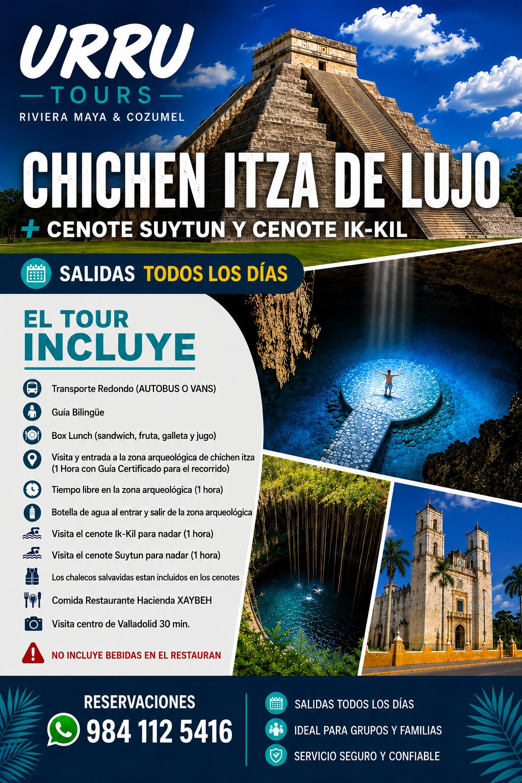Chichén Itzá Deluxe con cenotes Suytun e Ik-Kil - español