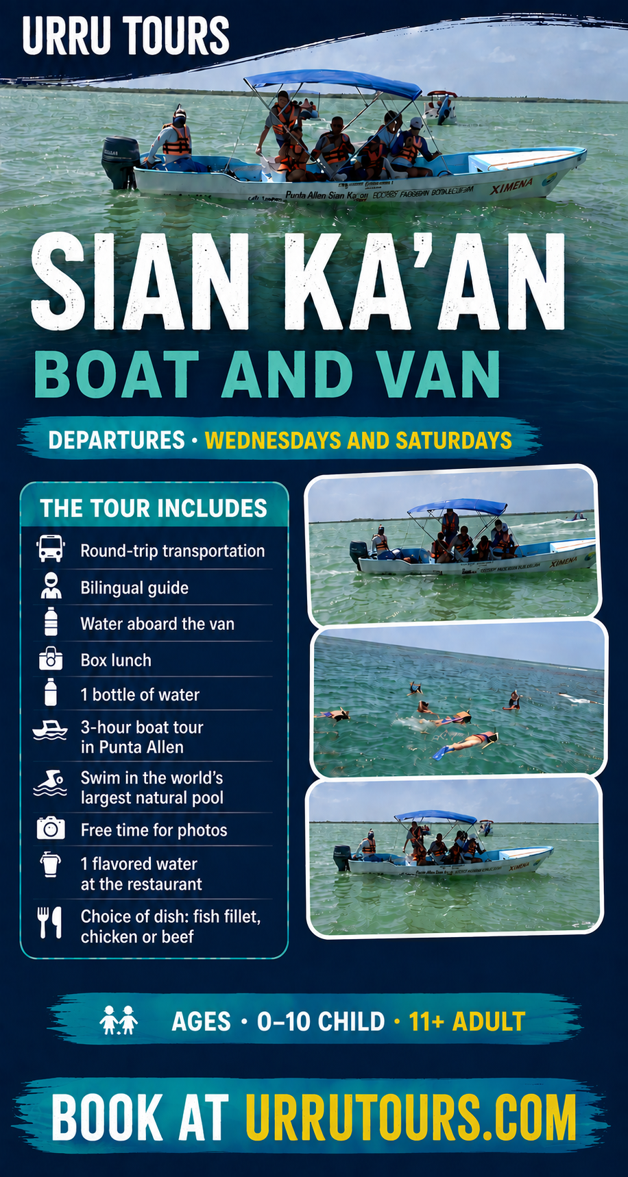 Sian Ka’an · Lancha y Van
